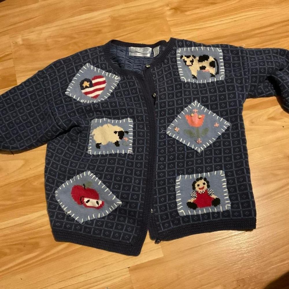 Patchwork vintage knit cardigan‎